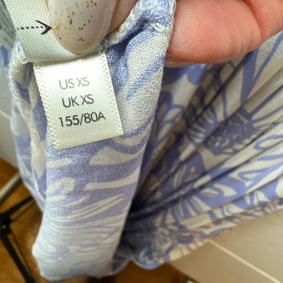 Free People Blue White Floral Tiers for You Maxi Dress Crochet Trim Boho Summer - Picture 16 of 16